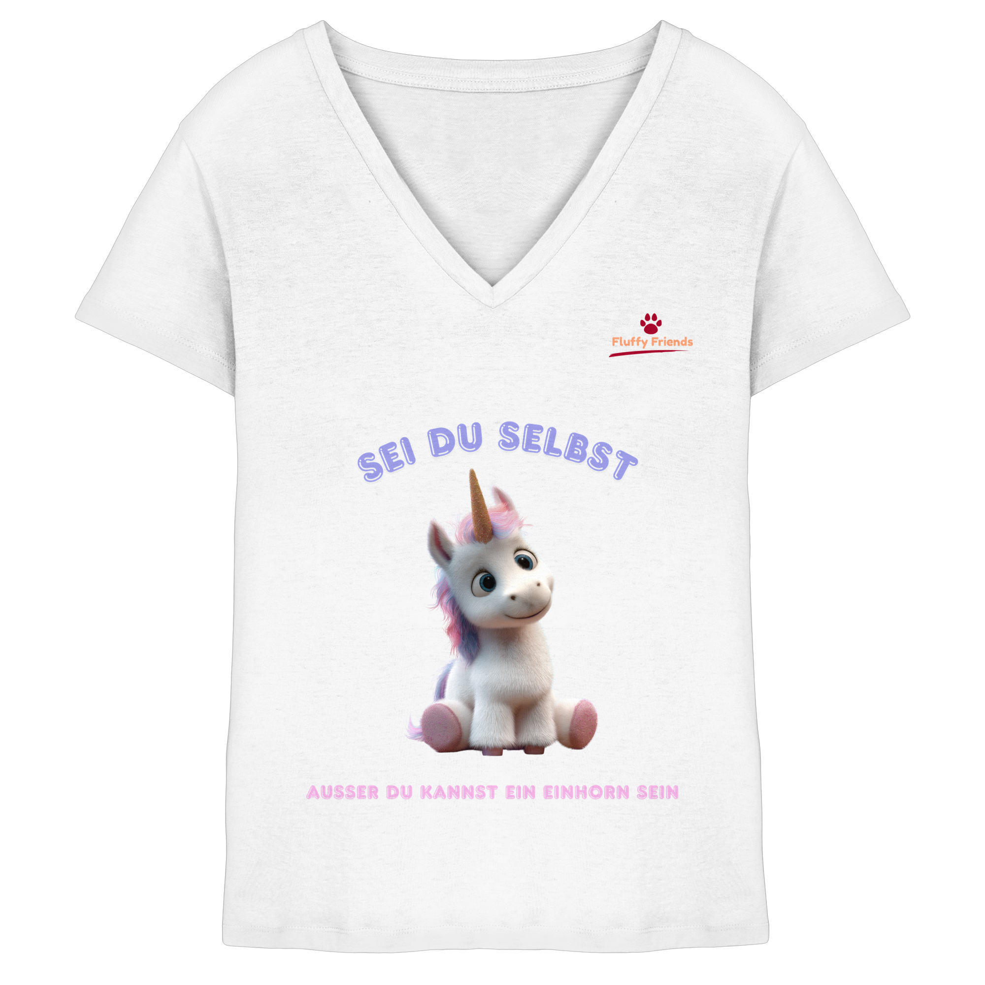 Sei du selbst – Einhorn  - Ladies V-Neck Shirt
