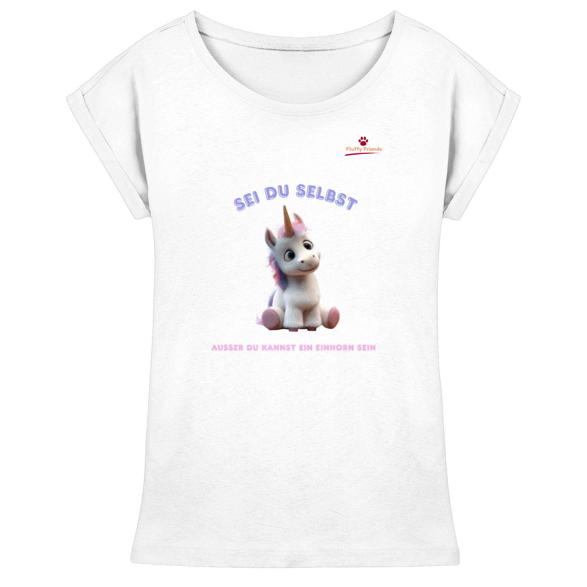 Sei du selbst – Einhorn  - Womens Extended Shoulder T-Shirt