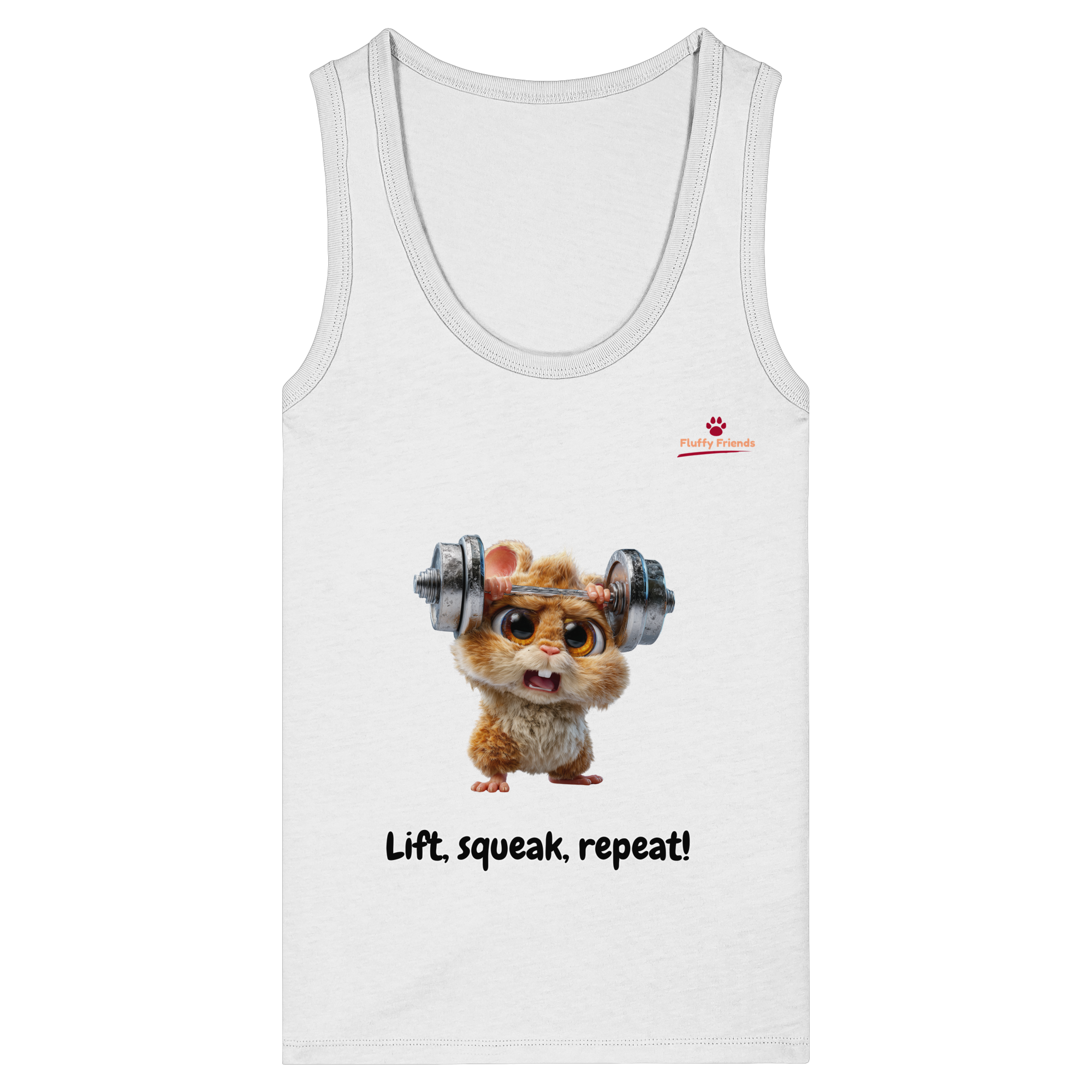 Lift, squeak, repeat! – Hamster  - Womens Organic Fitted Tank Top