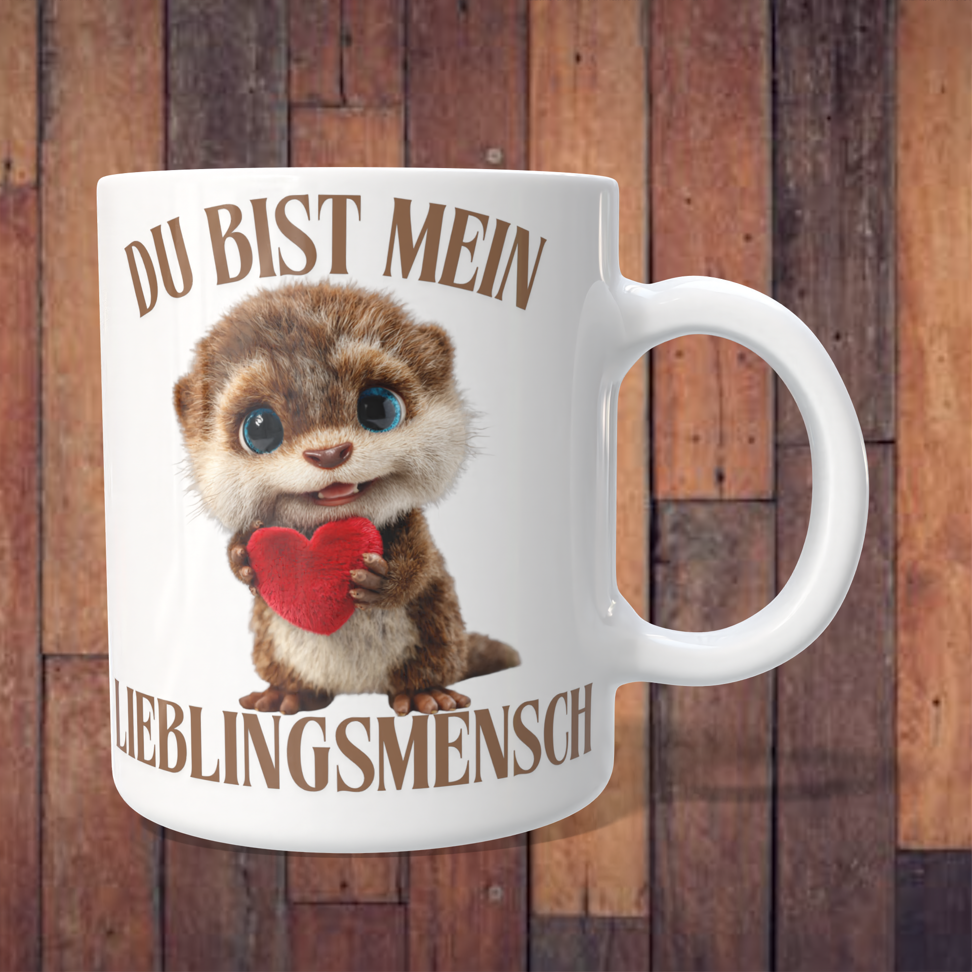 Tasse „Du bist mein Lieblingsmensch“ mit Otter und Herz – 312 ml