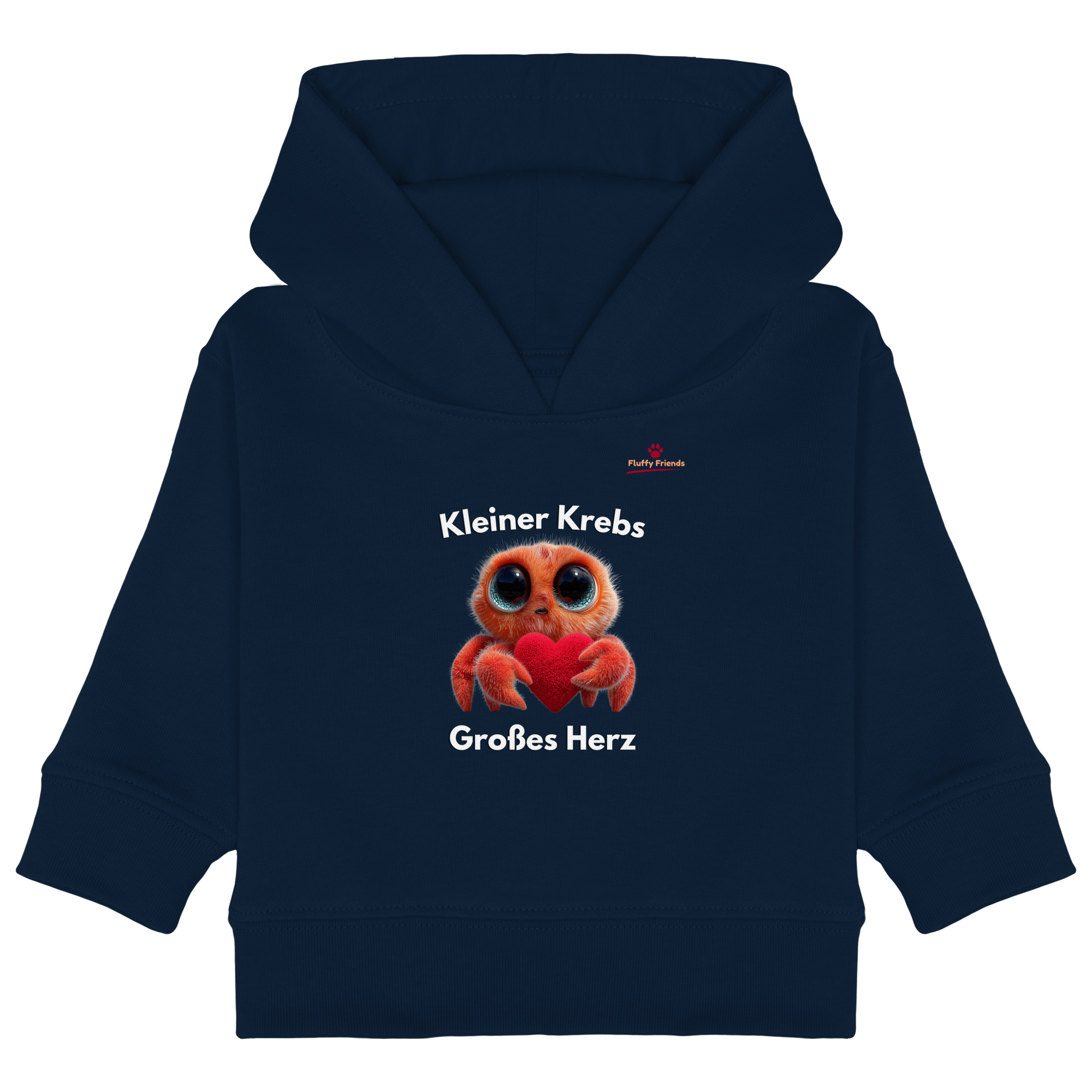 Kleiner Krebs - Großes Herz - Baby Organic Hoodie