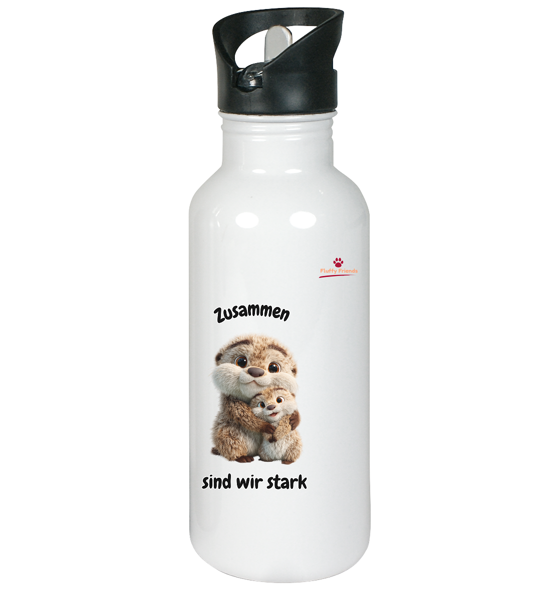 Zusammen sind wir stark - Otter - Edelstahl-Trinkflasche