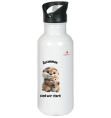 Zusammen sind wir stark - Otter - Edelstahl-Trinkflasche