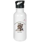 Mein Leben ist eine To-do-Liste - Waschbär - Edelstahl-Trinkflasche