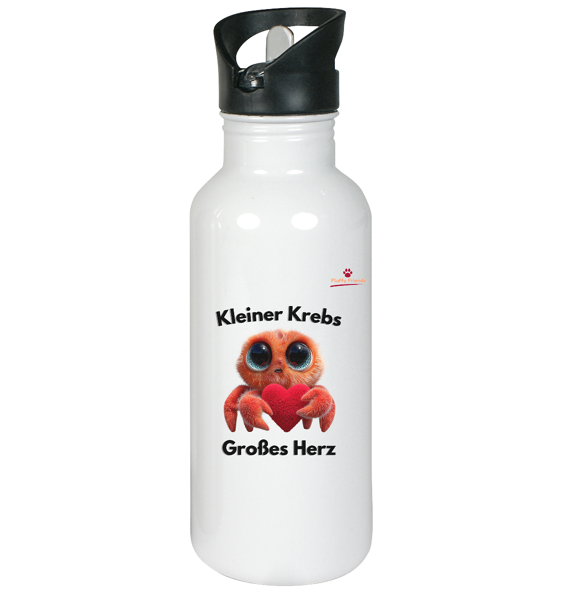 Kleiner Krebs - Großes Herz - Edelstahl-Trinkflasche
