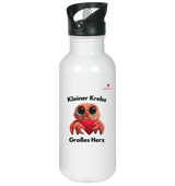 Kleiner Krebs - Großes Herz - Edelstahl-Trinkflasche