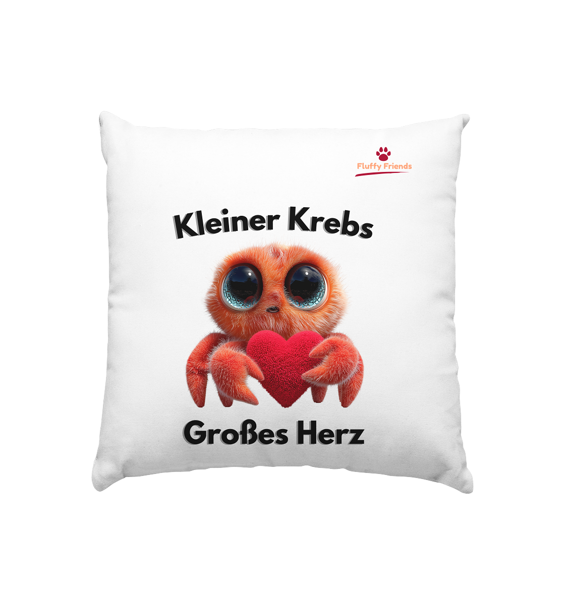 Kleiner Krebs - Großes Herz - Kissen 40x40cm