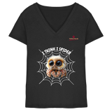 Itzy die Spinne - „I Think I Spider“ - Ladies V-Neck Shirt
