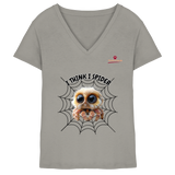Itzy die Spinne - „I Think I Spider“ - Ladies V-Neck Shirt