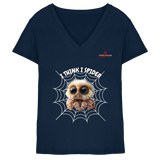Itzy die Spinne - „I Think I Spider“ - Ladies V-Neck Shirt