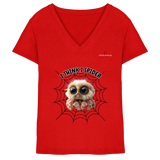 Itzy die Spinne - „I Think I Spider“ - Ladies V-Neck Shirt