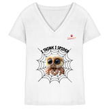 Itzy die Spinne - „I Think I Spider“ - Ladies V-Neck Shirt