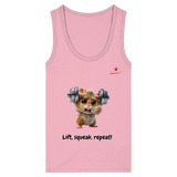 Lift, squeak, repeat! – Hamster  - Womens Organic Fitted Tank Top
